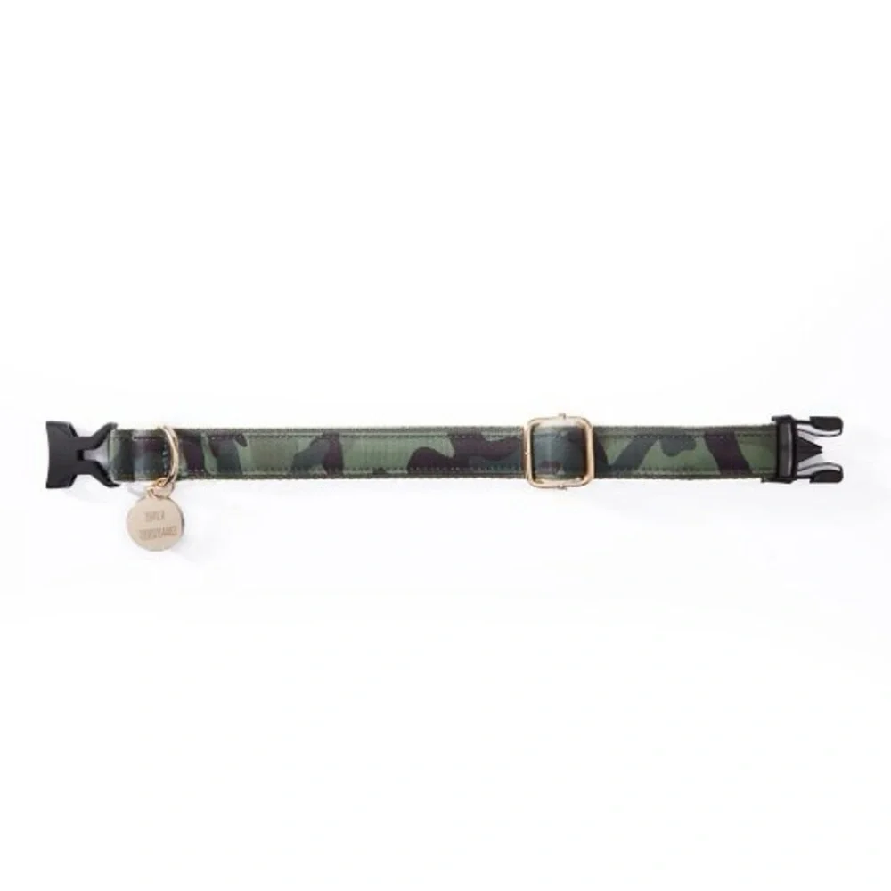 NWT Mark & Graham Camouflage Sherpa Dog Collar with Blank Tag Sz. L